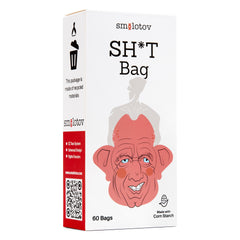 Kennedizine SH*T Bag box, front three-quarter view — 60 plant-based dog waste bags
