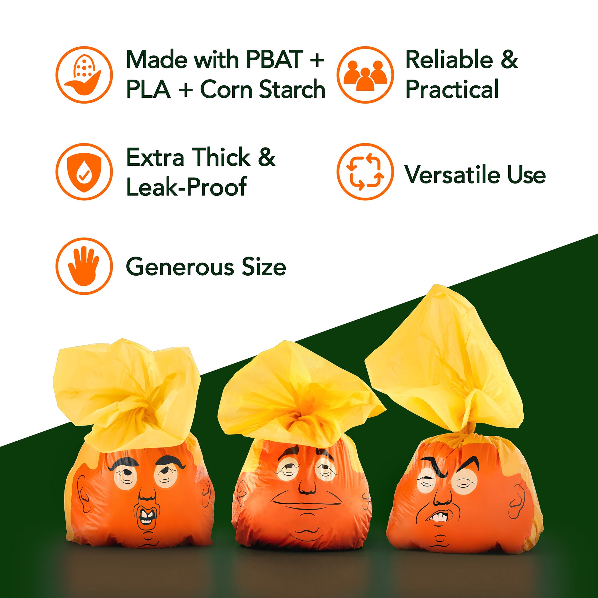 Smolotov Premium Unscented Leakproof Pet Waste Bags - Stable Genius /s